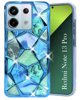 For Redmi Note 13 Pro Back Cover Case (Dual Design Glitter Sparkle and Detachable Diamond Print Case | Soft and Flexible)