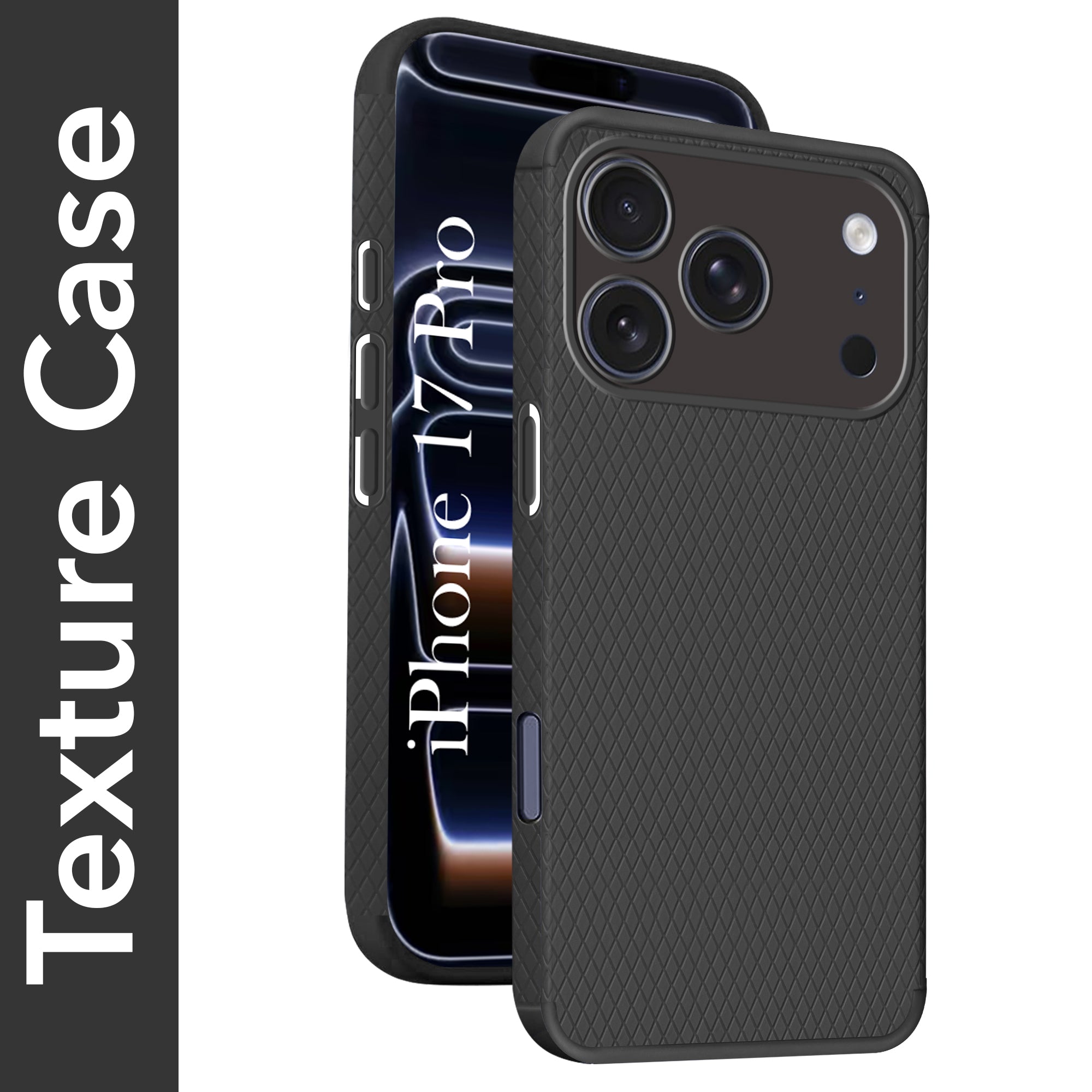 For Apple iPhone 17 Pro Back Cover Case(Camera Protection | Side Grip Texture | Soft and Flexible)
