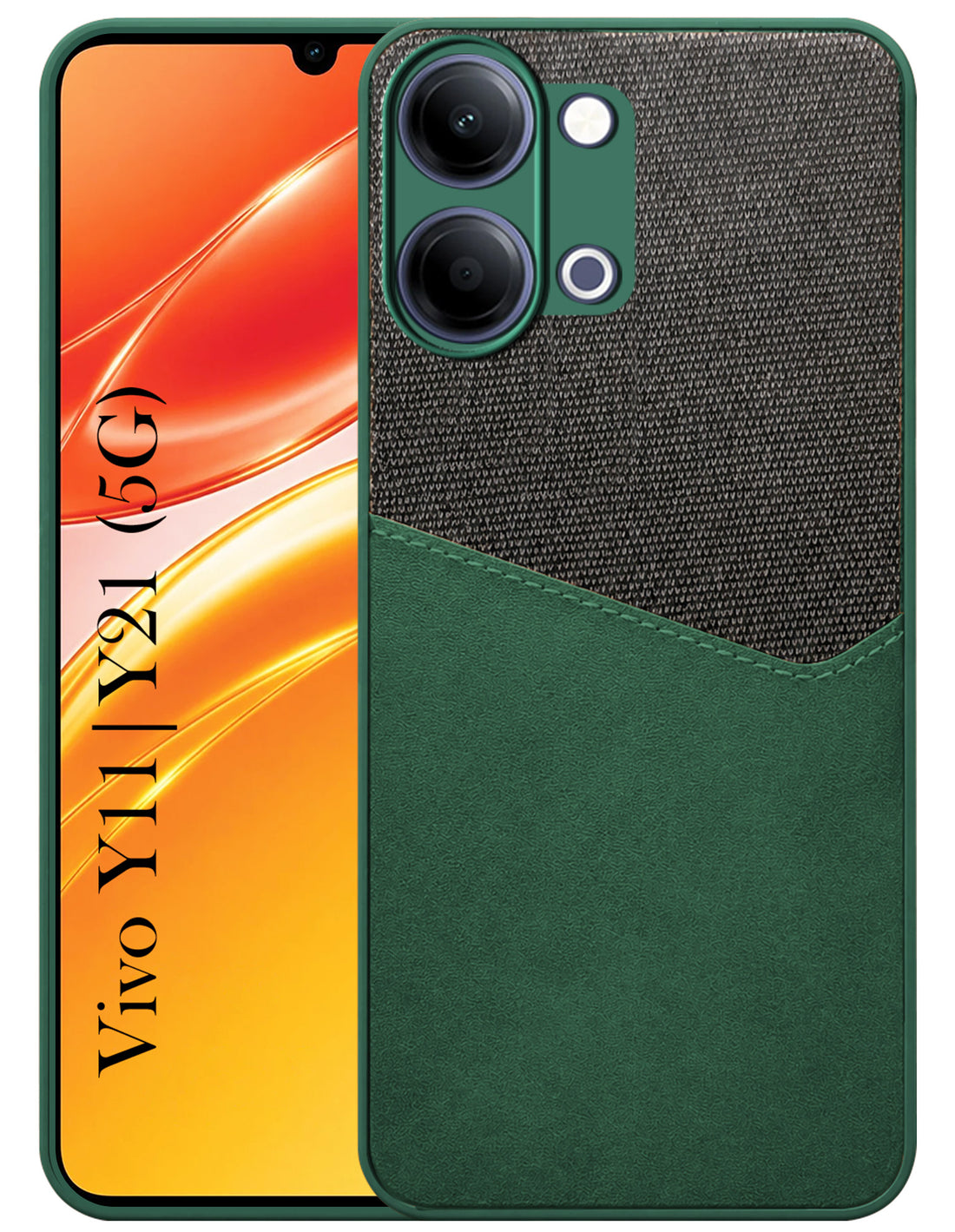 For Vivo Y11 | Vivo Y21 5G Back Cover Case (Dual PU Leather Stitch | Professional Minimalist | Soft and Flexible)