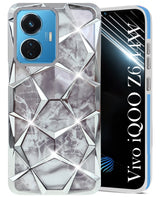 For Vivo IQOO Z6 44W Back Cover Case (Dual Design Glitter Sparkle and Detachable Diamond Print Case | Soft and Flexible)