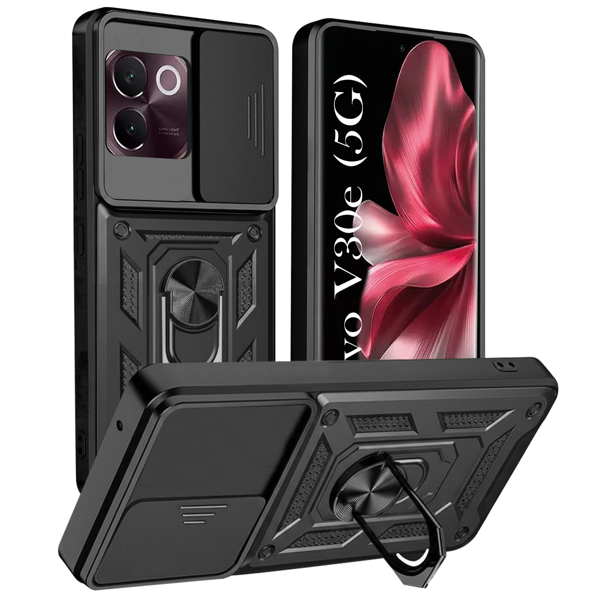 For Vivo V30e 5G Back Cover Case (Hybrid Dual Armor Polycarbonate)