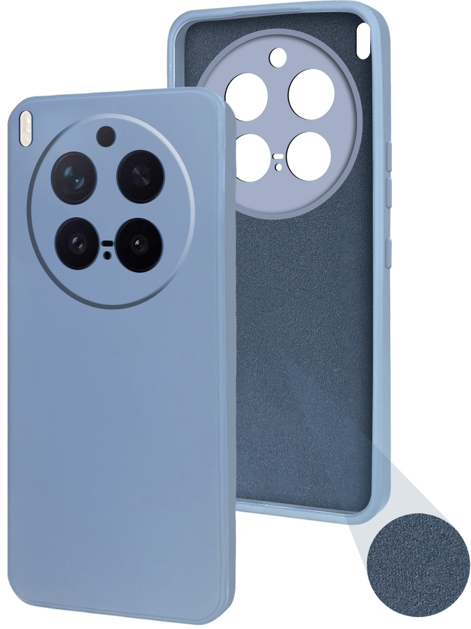 For Vivo X300 Pro Back Cover Case (Matte Finish Silicone with Inside Fiber cloth)
