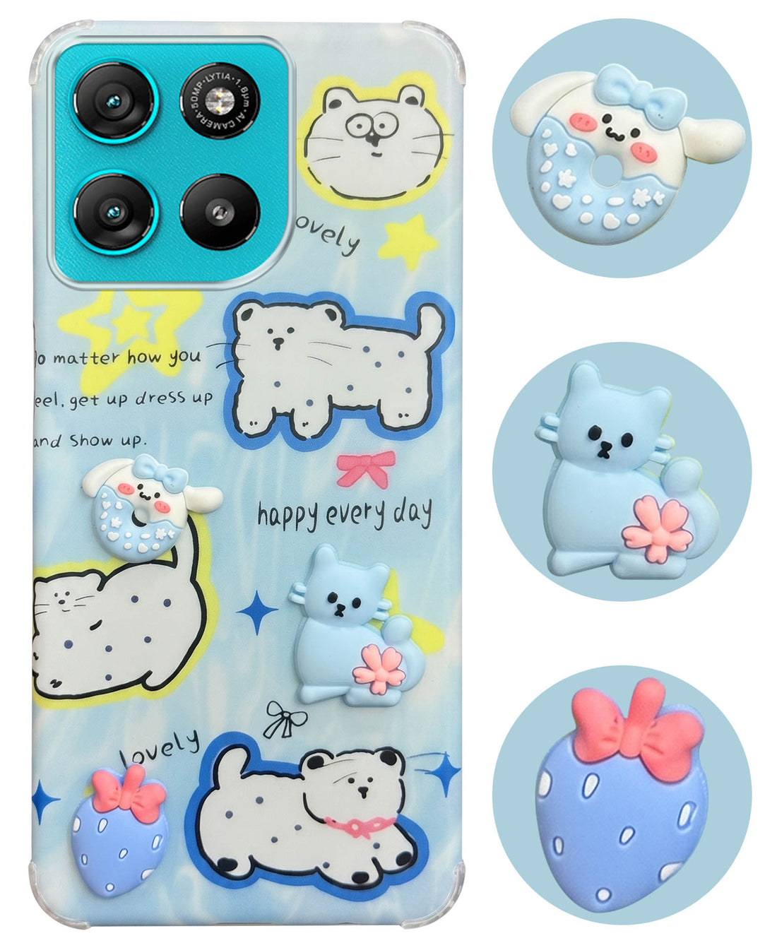 For Motorola Moto G67 Power | G57 Power Back Cover Case (3D Cute Cartoons | Hard Back Side Soft | Matte Premium Finish | HD Printing)