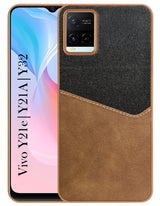 For Vivo Y21e | Vivo Y21A | Vivo Y32 Back Cover Case (Dual PU Leather Stitch | Professional Minimalist | Soft and Flexible)