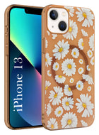 For Apple iPhone 13 Back Cover Case (Cute Floral Design | Flower Print for Girls | MagSafe Compatible Wireless Charging)