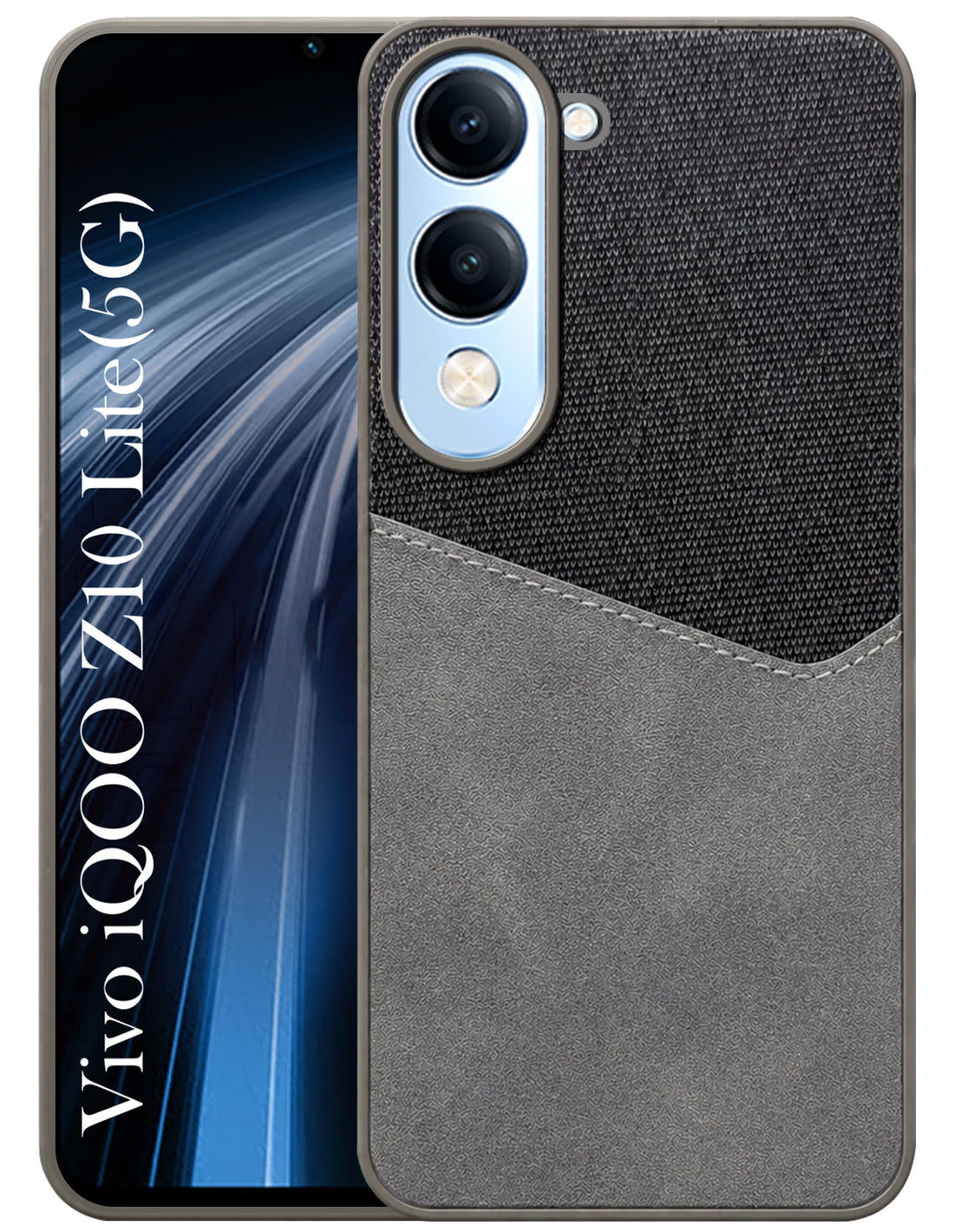 For Vivo iQOO Z10 Lite Back Cover Case (Dual PU Leather Stitch | Professional Minimalist | Soft and Flexible)