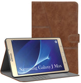 For Flip Cover Folio Case Samsung Galaxy J Max (SM-T285, SM-T285YD) 7 Inch (PU Leather | Multi-Angle Smart Stand | Card Storage Slots | Silicone Back Pouch)