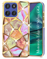 For Motorola Moto Edge 60 Stylus Back Cover Case Compatible With ( Dual Design Glitter Sparkle and Detachable Diamond Print Case | Soft and Flexible)