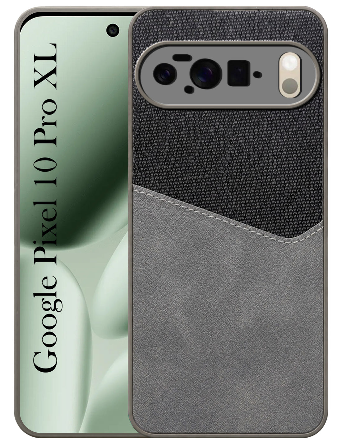 For Google Pixel 10 Pro XL Back Cover Case (Dual PU Leather Stitch | Professional Minimalist | Soft and Flexible)