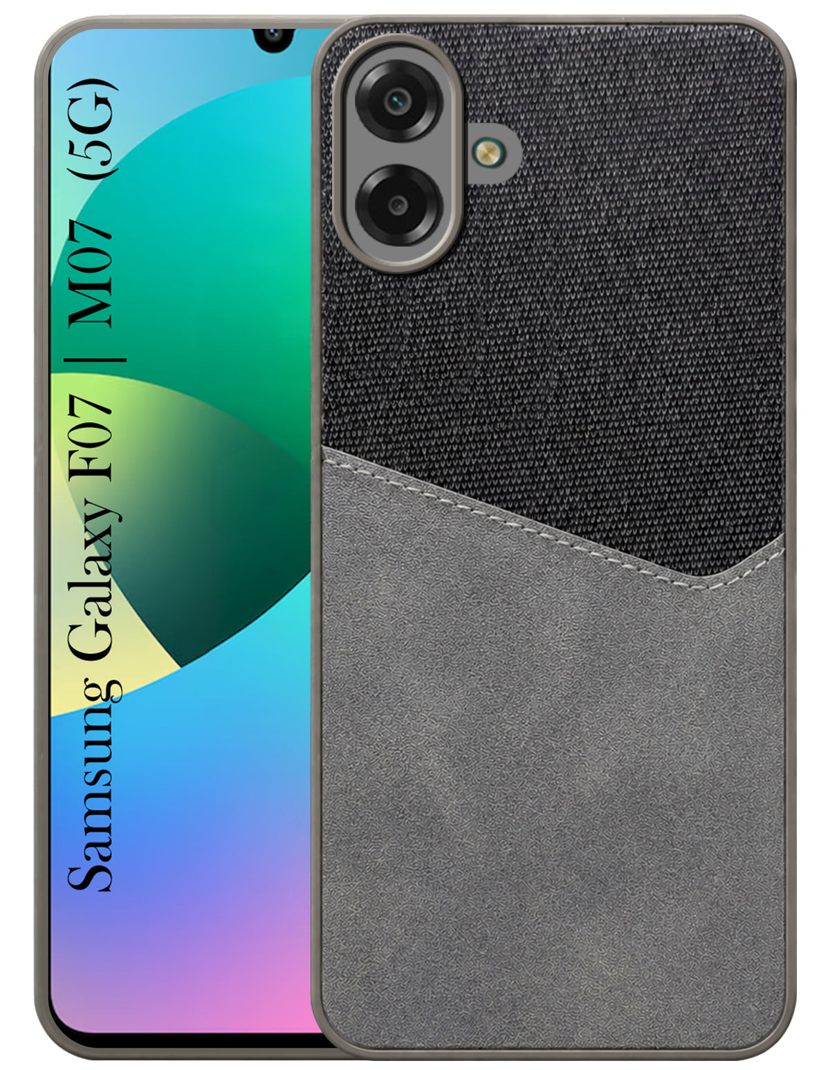For Samsung Galaxy M07 | Samsung Galaxy F07 Back Cover Case (Dual PU Leather Stitch | Professional Minimalist | Soft and Flexible)