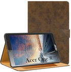 For Acer One 8 8 Inch Flip Cover Folio Cover (PU Matte Leather | Multi-Angle Smart Stand | Card Storage Slots | Silicone Back Pouch)