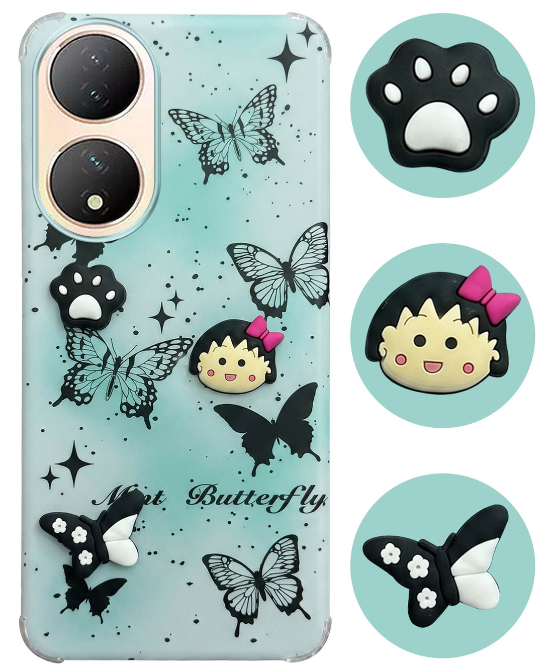 For Vivo Y100 Back Cover Case (3D Cute Cartoons | Hard Back Side Soft | Matte Premium Finish | HD Printing)
