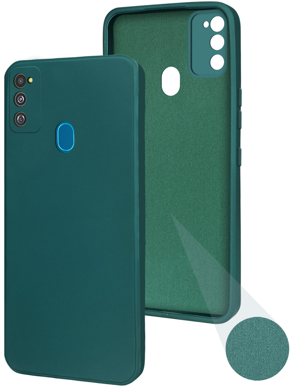 For Samsung Galaxy M30s | Samsung Galaxy M21 Back Cover Case  (Matte Finish Silicone with Inside Fiber cloth)