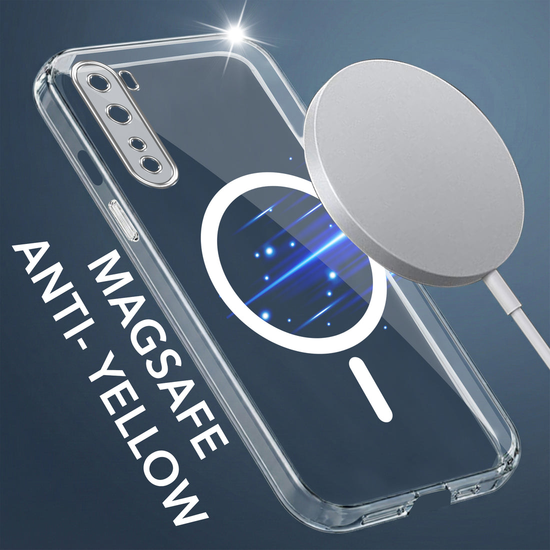 For Oneplus Nord 5G Back Cover Case Lifetime Anti-Yellow MagSafe Compatible Clear (Sleek Hard Crystal | Shockproof and Camera Protection)