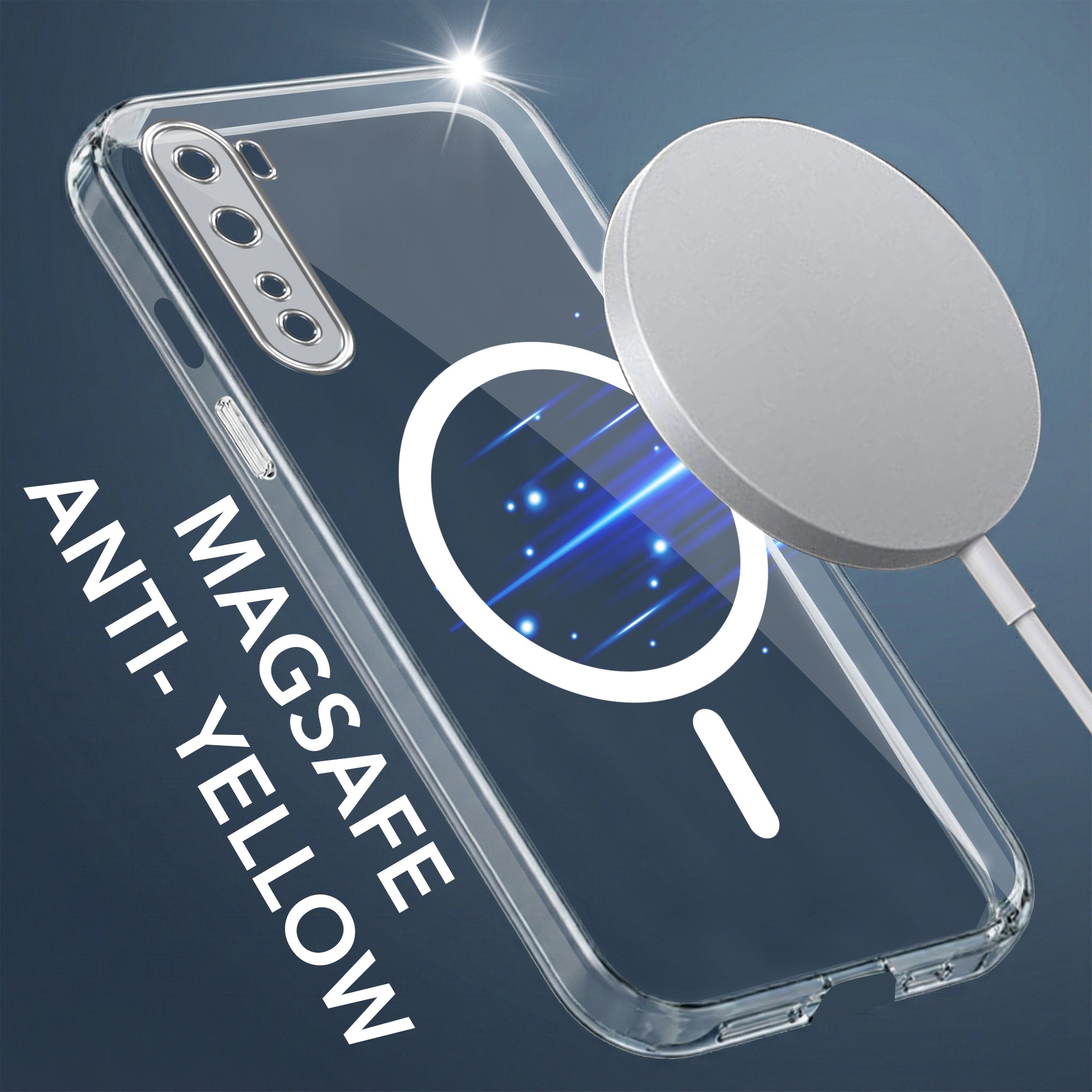 For Oneplus Nord 5G Back Cover Case Lifetime Anti-Yellow MagSafe Compatible Clear (Sleek Hard Crystal | Shockproof and Camera Protection)