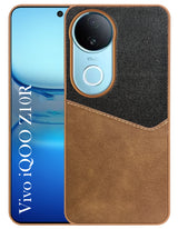 For Vivo iQOO Z10R Back Cover Case (Dual PU Leather Stitch | Professional Minimalist | Soft and Flexible)