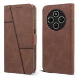 For Poco C75 | Poco M7 Flip Cover Case( Stitched Leather with Magnetic Closure)