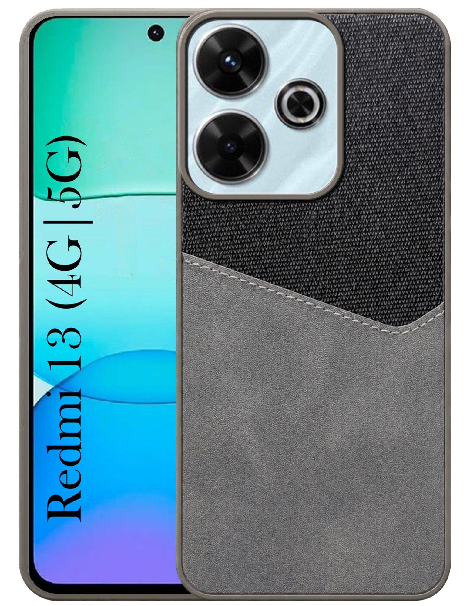For Xiaomi Mi Redmi 13 4G | 5G Back Cover Case (Dual PU Leather Stitch | Professional Minimalist | Soft and Flexible)