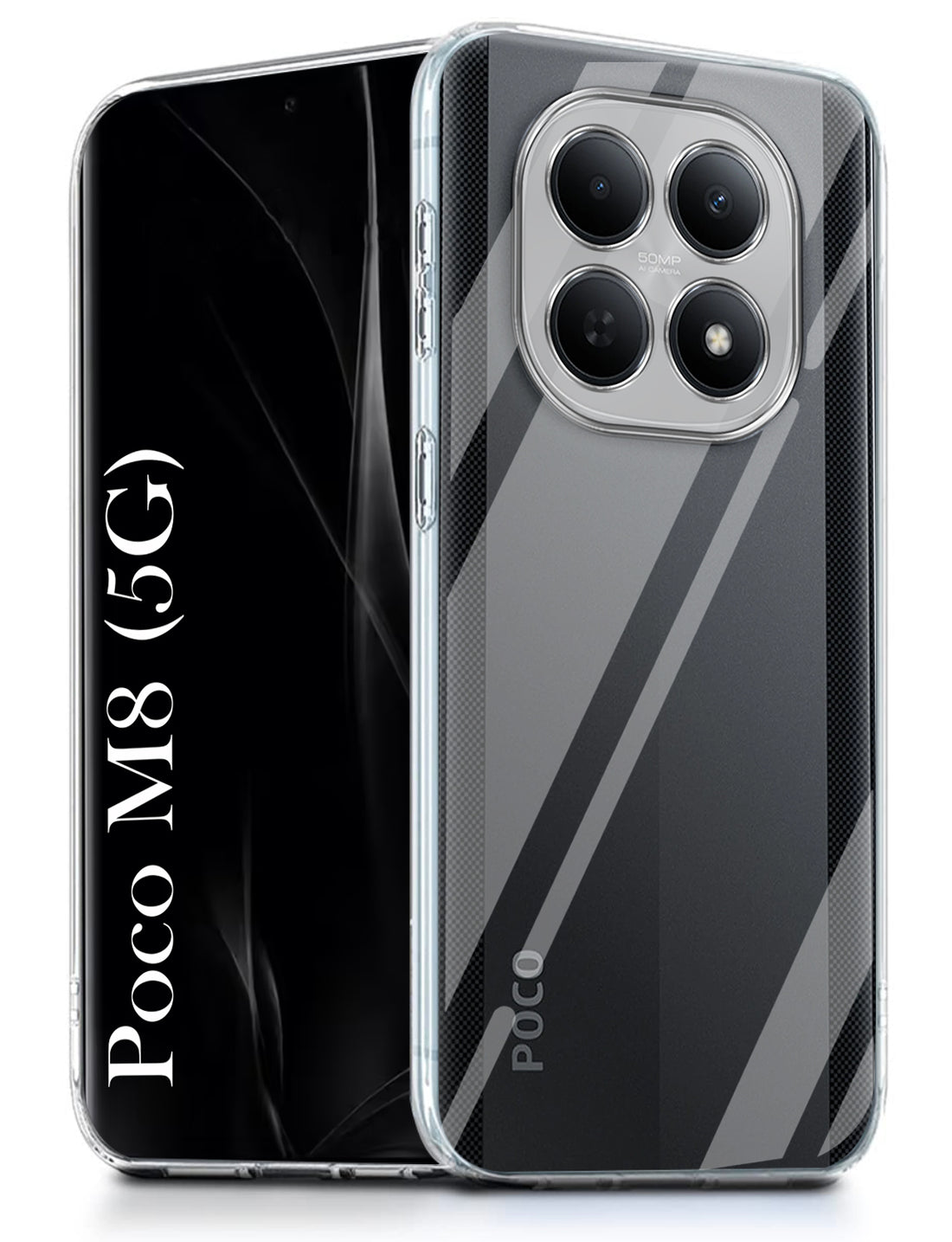 For Poco M8 5G Back Cover Case Silicone (Clear Shockproof Case with Camera Protection | Soft and Flexible | Transparent)