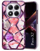 For Xiaomi Poco X7 Back Cover Case (Dual Design Glitter Sparkle and Detachable Diamond Print Case | Soft and Flexible)