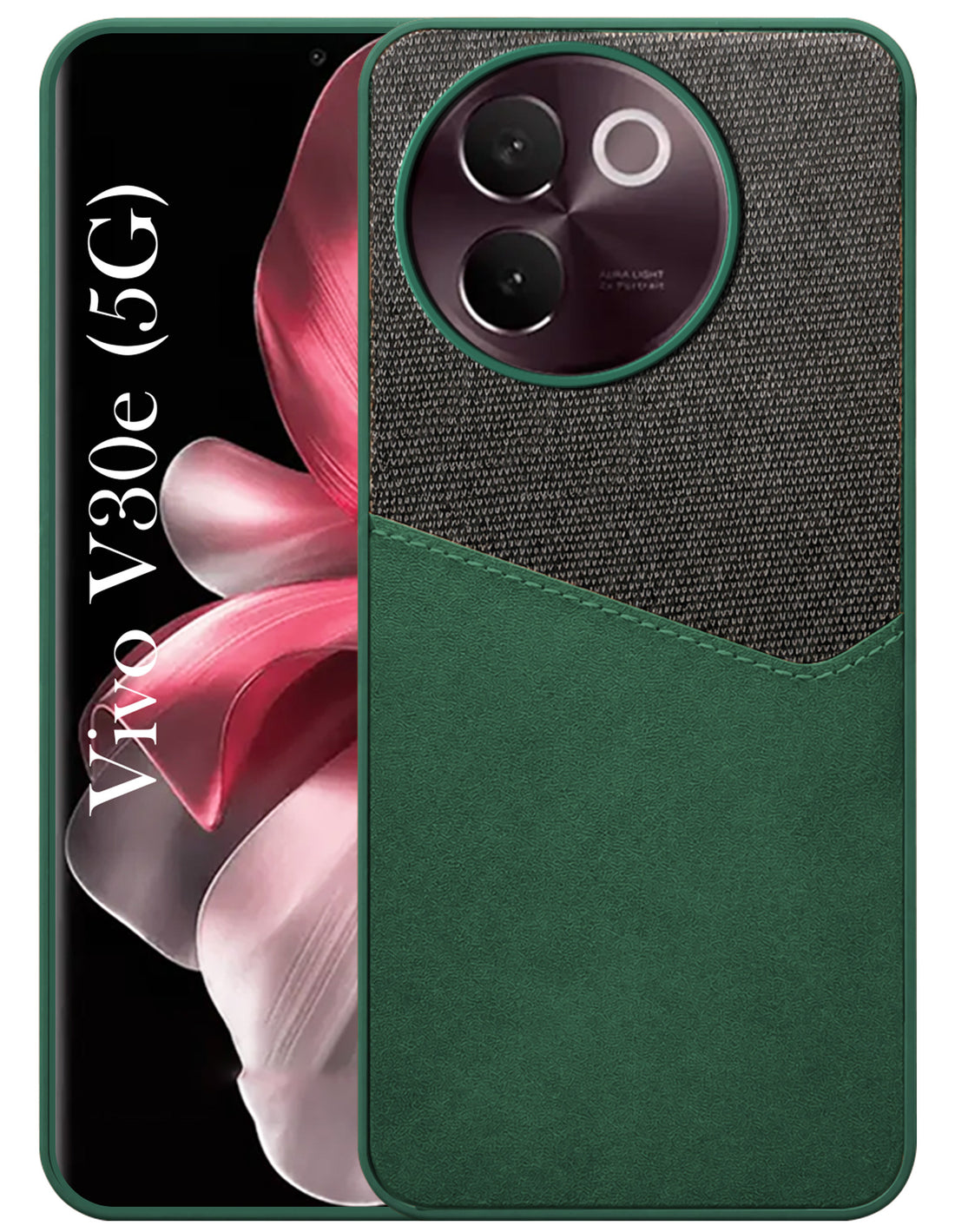 For Vivo V30e 5G Back Cover Case (Dual PU Leather Stitch | Professional Minimalist | Soft and Flexible)