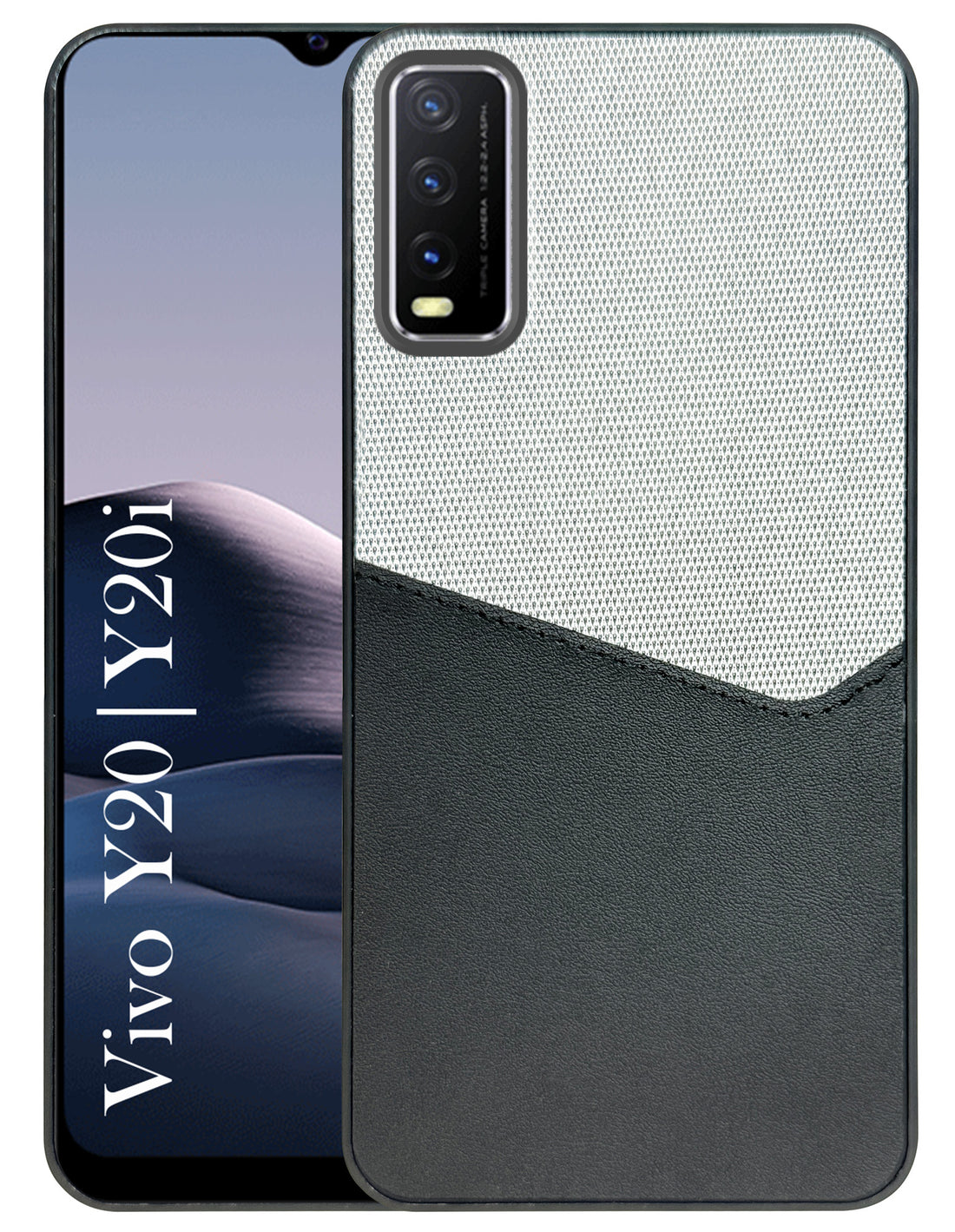 For Vivo Y20 | Y20i Back Cover Case (Dual PU Leather Stitch | Professional Minimalist | Soft and Flexible)