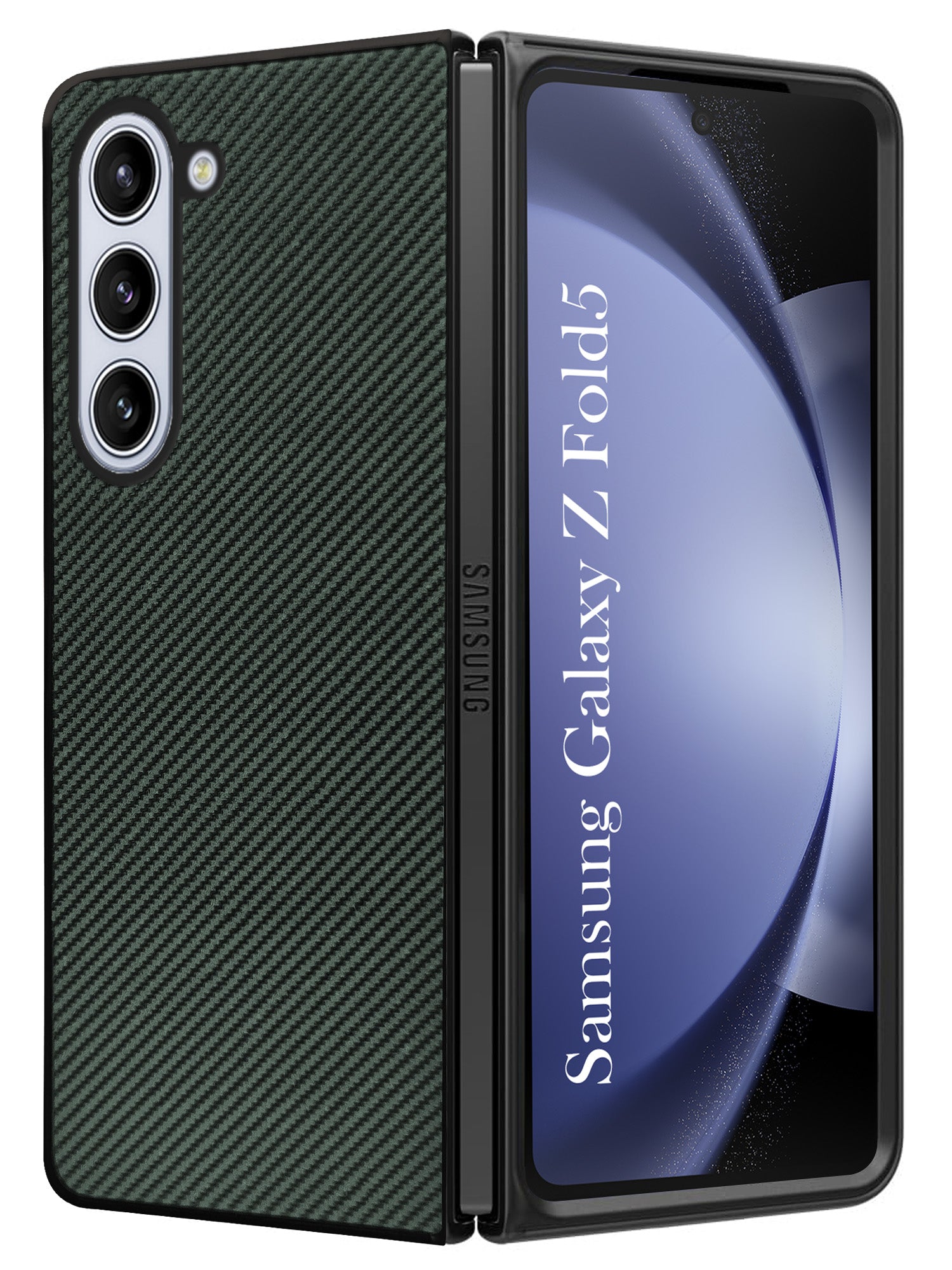 For Samsung Galaxy Z Fold 5 5G Back Flip Case Cover (Craft Printed Design | Hybrid Texture | Inside Microfiber Cloth)