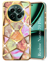 For Realme Narzo 70 Pro Back Cover Case ( Dual Design Glitter Sparkle and Detachable Diamond Print Case | Soft and Flexible)