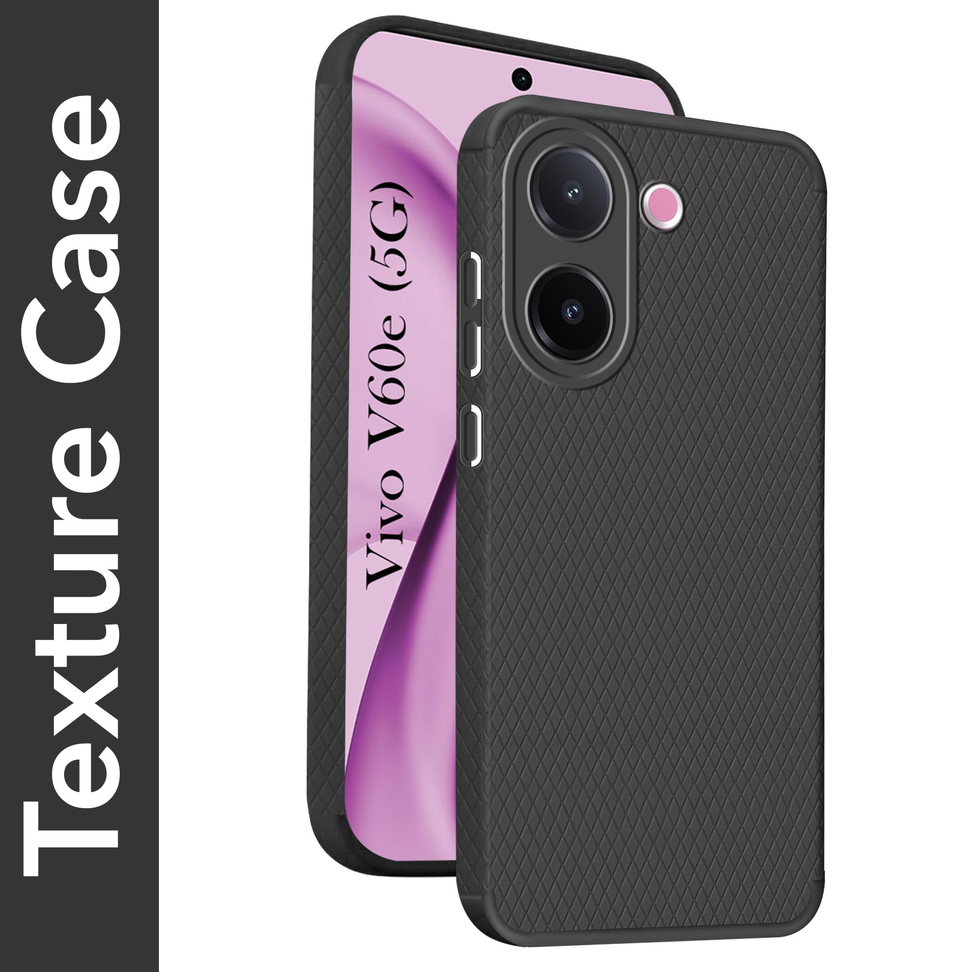 For Vivo V60e Back Cover Case Liquid Silicone (Camera Protection | Side Grip Texture | Soft and Flexible)