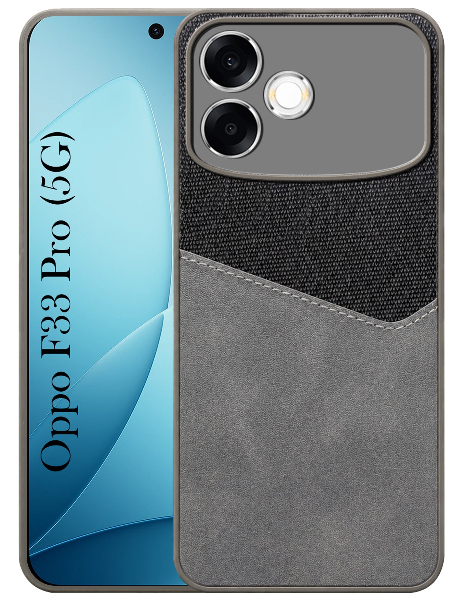 For Oppo F33 Pro 5G Back Cover Case (Dual PU Leather Stitch | Professional Minimalist | Soft and Flexible)