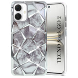 For Tecno Spark Go 2 Back Cover Case Compatible (Dual Design Glitter Sparkle and Detachable Diamond Print Case | Soft and Flexible)