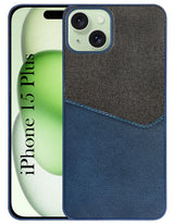 For Apple iPhone 15 Plus Back Cover Case (Dual PU Leather Stitch | Professional Minimalist | Soft and Flexible)