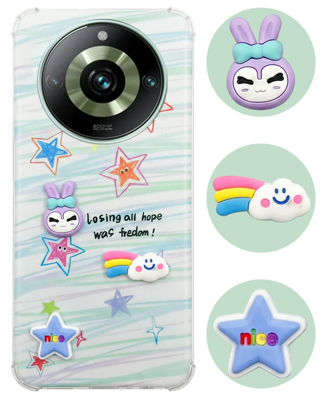 For Realme 11 Pro 5G | Realme 11 Pro Plus 5G Back Cover Case (3D Cute Cartoons | Hard Back Side Soft | Matte Premium Finish | HD Printing)