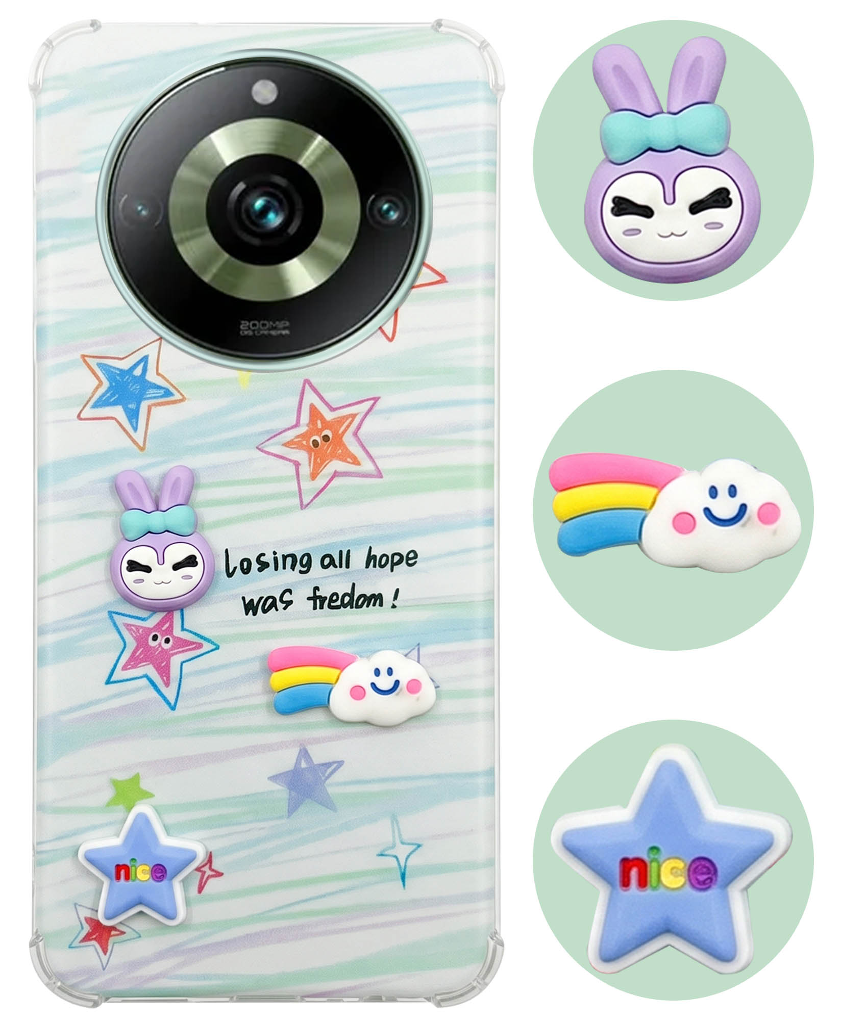 For Realme 11 Pro 5G | Realme 11 Pro Plus 5G Back Cover Case (3D Cute Cartoons | Hard Back Side Soft | Matte Premium Finish | HD Printing)