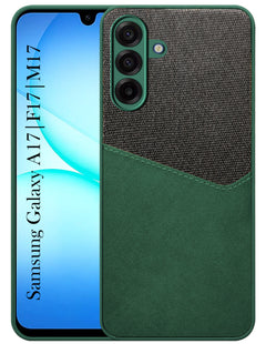 For Samsung Galaxy A17 | Samsung F17 | Samsung M17 5G Back Cover Case (Dual PU Leather Stitch | Professional Minimalist | Soft and Flexible)
