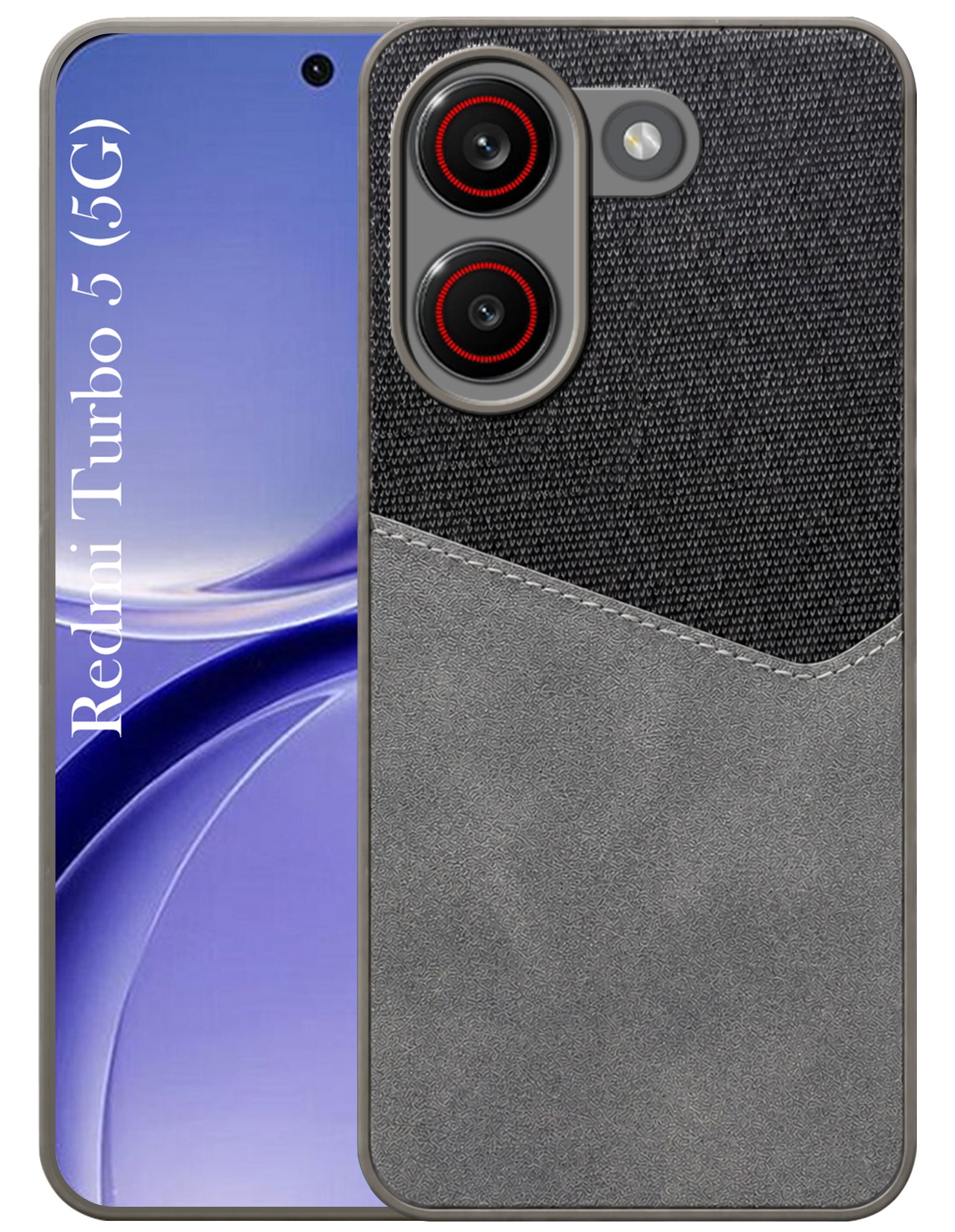 For Redmi Turbo 5 Back Cover Case (Dual PU Leather Stitch | Professional Minimalist | Soft and Flexible)