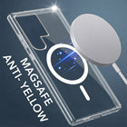 For Samsung Galaxy S23 Ultra Back Cover Case Lifetime Anti-Yellow MagSafe Compatible Clear (Sleek Hard Crystal | Shockproof and Camera Protection)