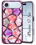 For Apple iPhone 17 Air Back Cover Case Compatible 3D Silicone (Dual Design Glitter Sparkle and Detachable Diamond Print Case | Soft and Flexible)