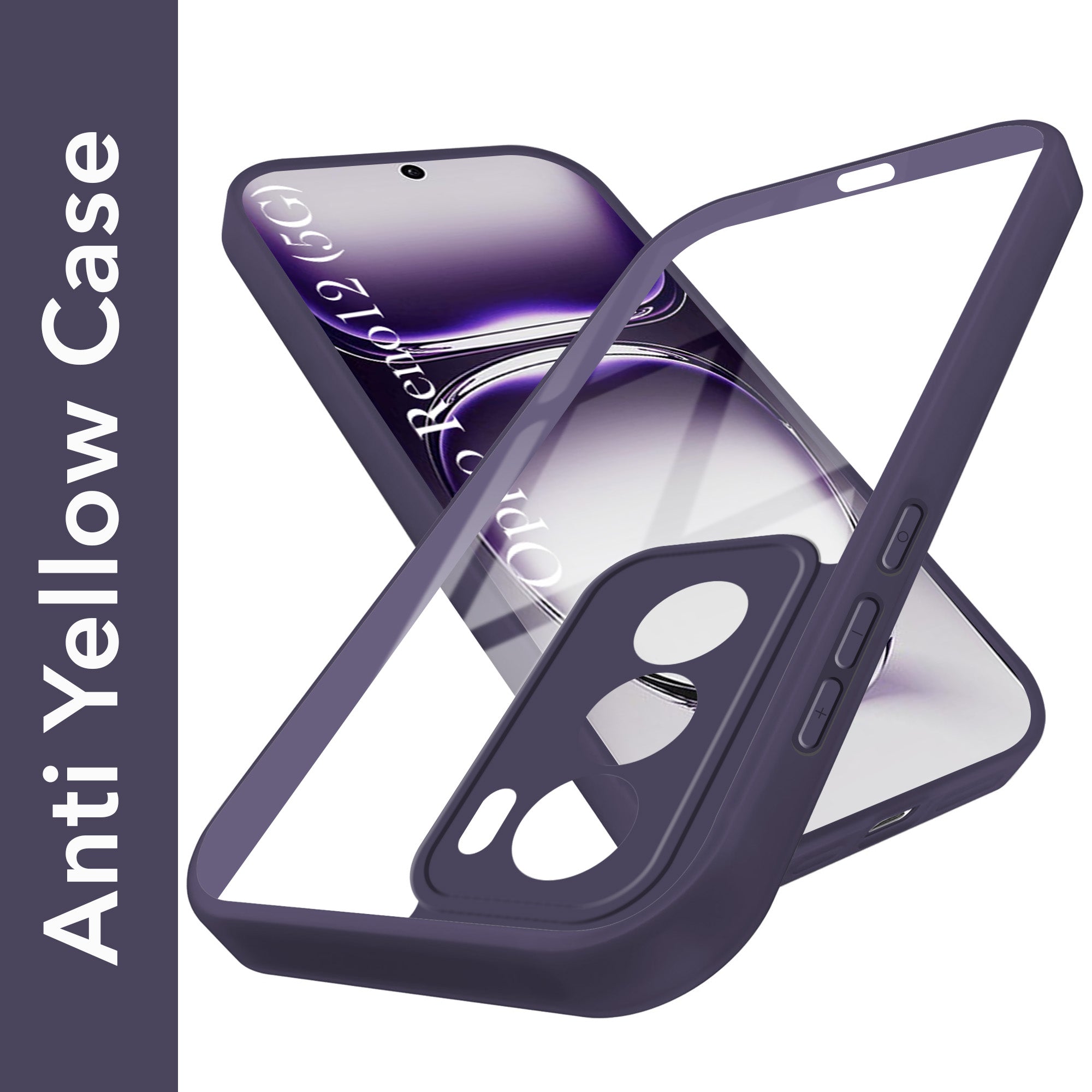 For Oppo Reno12 5G | Oppo Reno 12 5G Back Cover Case (Lifetime Anti Yellow | Anti Scratch | Crystal Clear Shockproof)