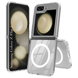 For Samsung Galaxy Z Flip 5 Back Cover Case Lifetime Anti-Yellow Clear (Magnetic Charging Support | Sleek Hard Crystal | Shockproof and Camera Protection)