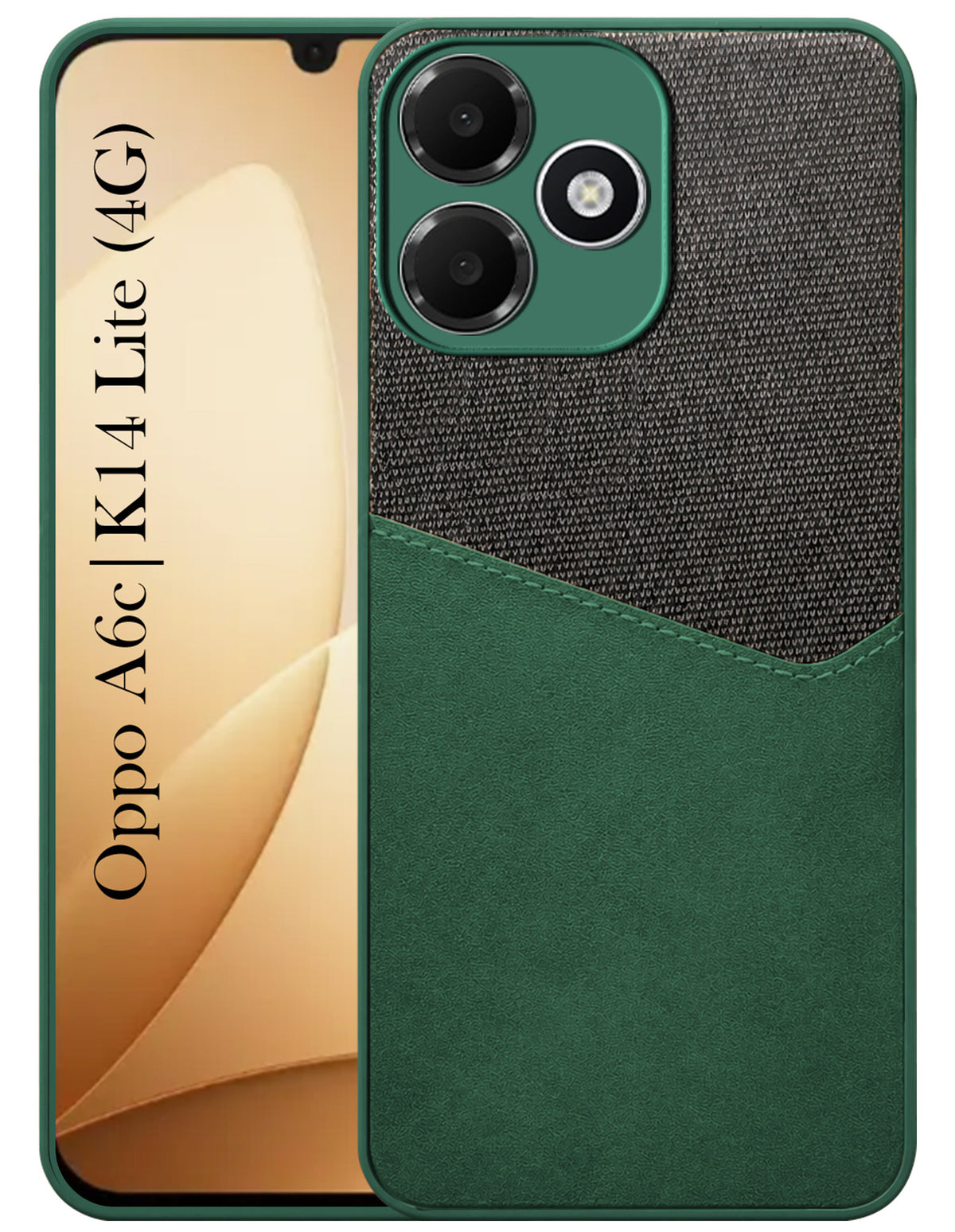 For Oppo A6c | Oppo K14 Lite Back Cover Case (Dual PU Leather Stitch | Professional Minimalist | Soft and Flexible)