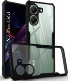 For Poco X7 Pro Back Cover Case ( Shockproof with Polycarbonate Clear Panel | Professional Black)