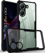 For Poco X7 Pro Back Cover Case ( Shockproof with Polycarbonate Clear Panel | Professional Black)