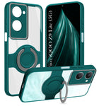For Vivo iQOO Z9 Lite Back Cover Case with stand (Built-in Ring Holder Kickstand | Lifetime Anti Yellow | Camera Protection)