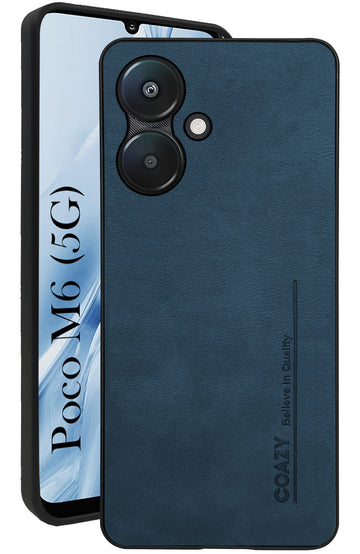 For Poco M6 5G Back Cover Case (Professional Vegan Leather | Camera Protection | Slim & Soft)