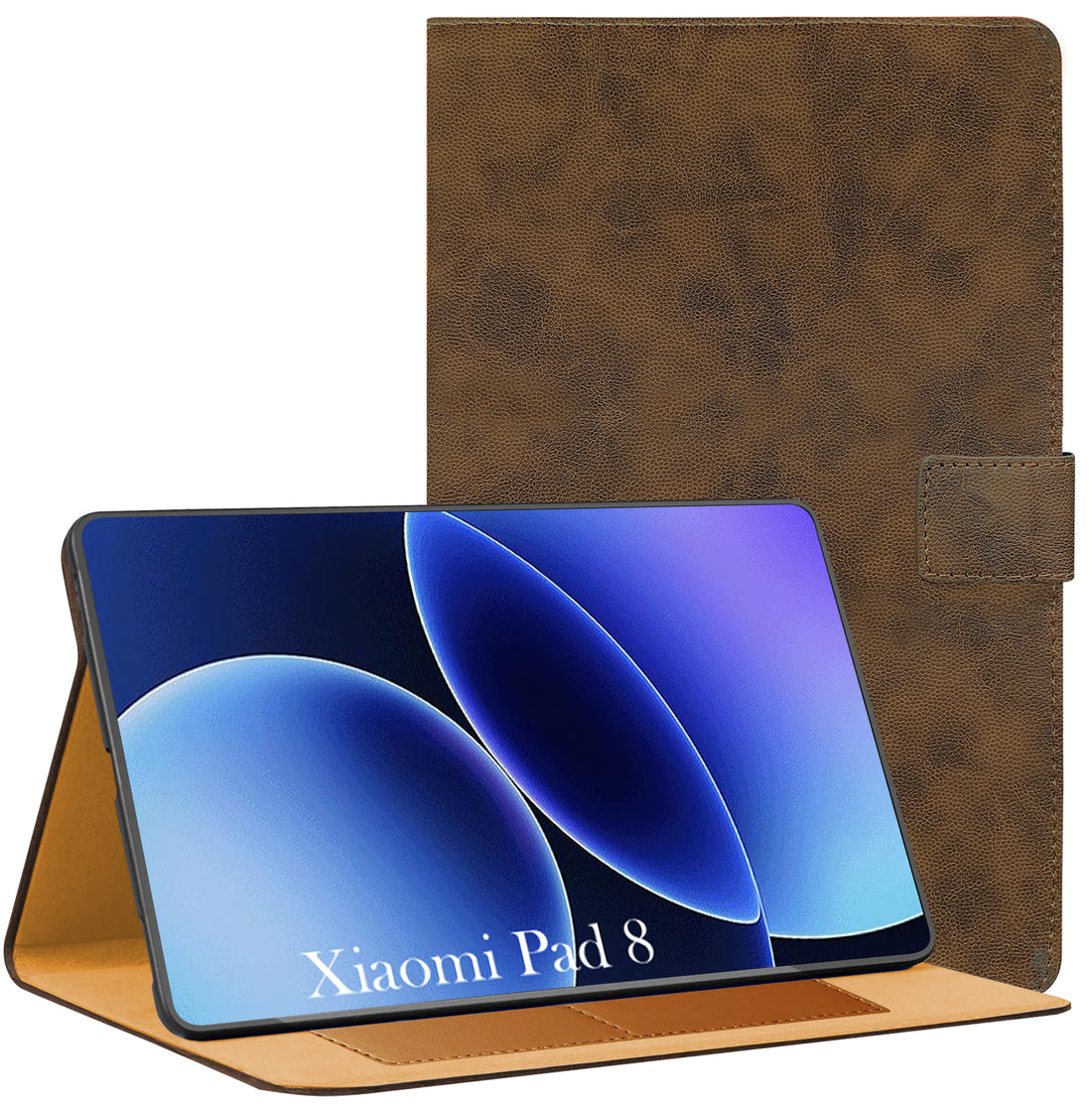 For Xiaomi Pad 8 11.2 Inch Flip Cover Folio Cover (PU Leather | Multi-Angle Smart Stand | Card Storage Slots | Silicone Back Pouch)