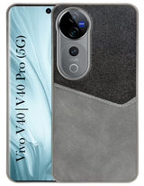 For Vivo V40 | Vivo V40 Pro Back Cover Case (Dual PU Leather Stitch | Professional Minimalist | Soft and Flexible)