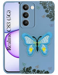 For Realme C83 5G Back Cover Case (Soft Butterfly Embroidery | Women Teen Girls | Camera Protection| Matte Silicone)