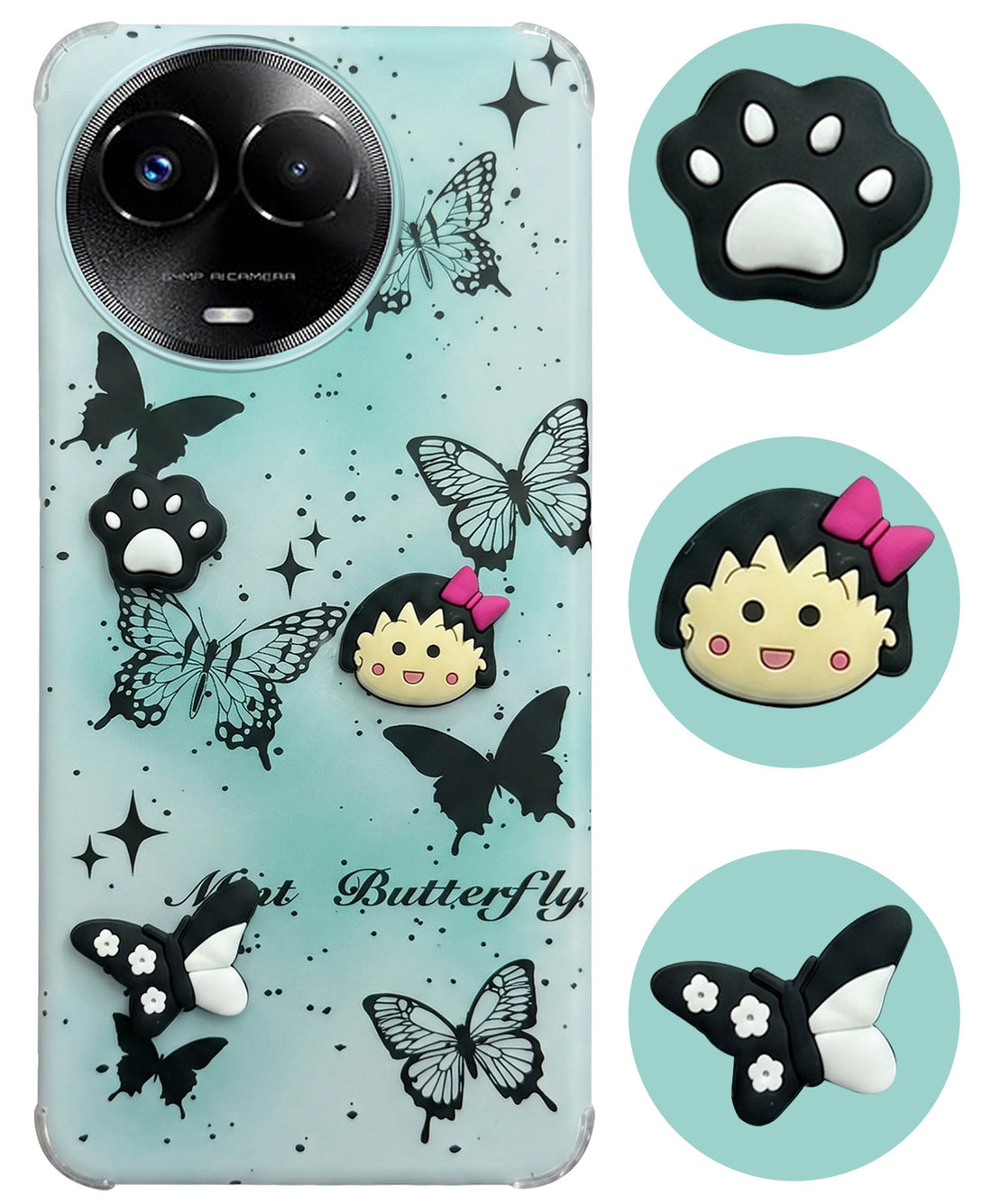 For Realme 11 5G | Realme 11x 5G Back Cover Case (3D Cute Cartoons | Hard Back Side Soft | Matte Premium Finish | HD Printing)