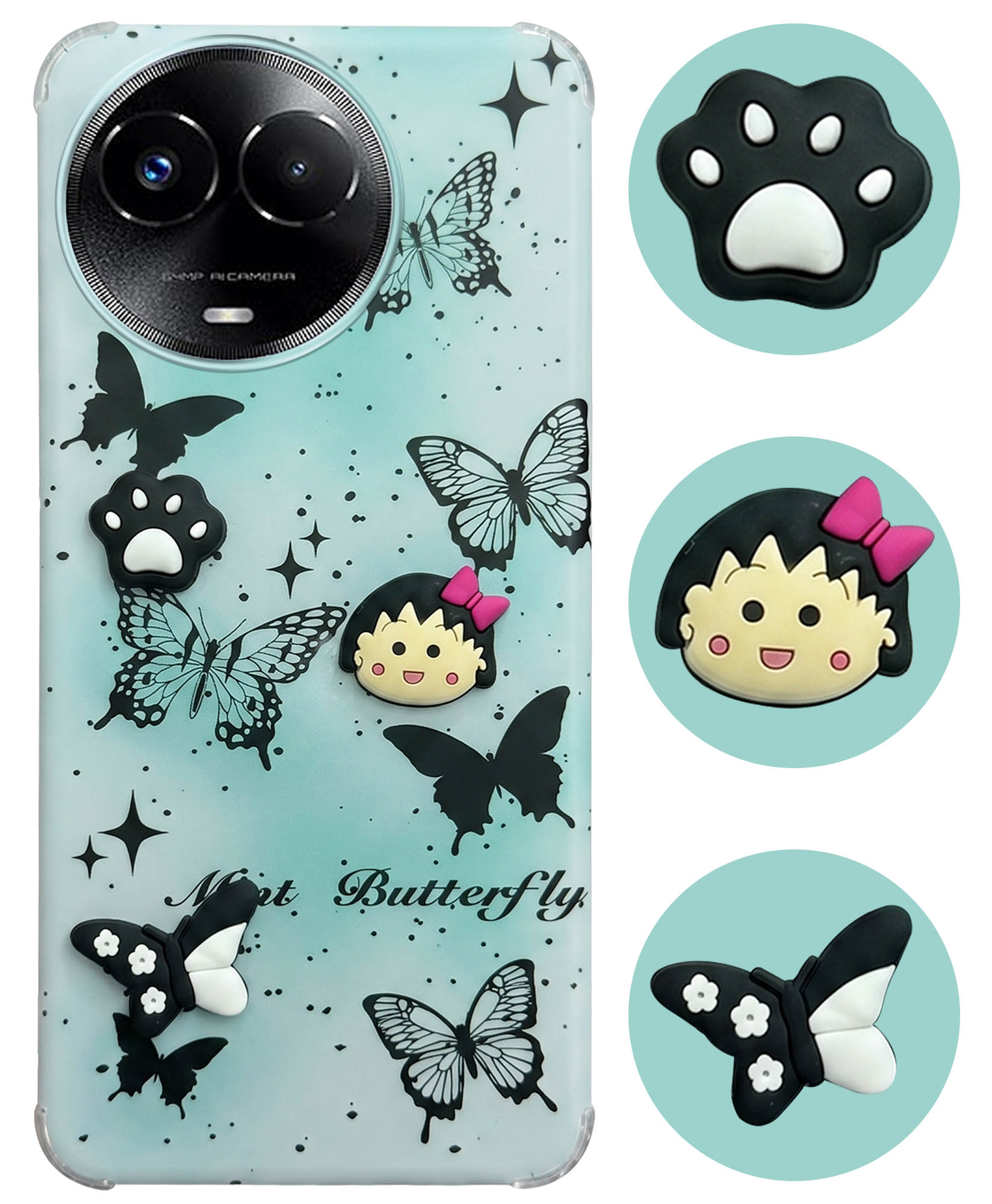 For Realme 11 5G | Realme 11x 5G Back Cover Case (3D Cute Cartoons | Hard Back Side Soft | Matte Premium Finish | HD Printing)
